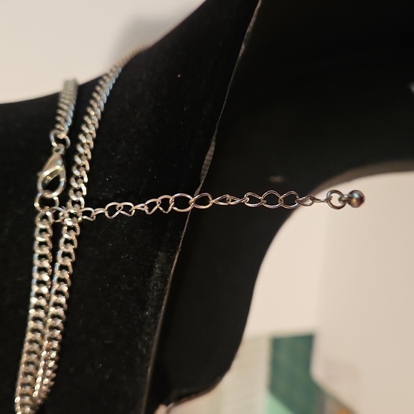 32" Silvertone & Rhinestone Multi Hearts Pendant Necklace - Picture 6 of 10